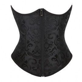 Black Brocade Underbust Corsets Waist Trainer Waist Cincher Body Shaper