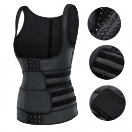 100% Latex Waist Trainer Corset 9 Steel Boned Underbust Waist Cinch with Detachable Belt Women's Latex Waist Trainer Corset Steel Bone Underbust Body Shaper Vest with Adjustable Belts