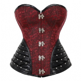 Women's Spiral Steel Boned Steampunk Gothic Bustier Corset Tops