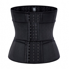 9pcs Steel Boned Breathable Latex Waist Trainer Underbust Corset Black Body Shaper