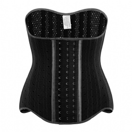 Black Latex Waist Trainer Corset Waist Cincher Body Shaper Lingerie