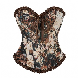 Women's Vintage Brocade Overbust Corsets and Bustiers