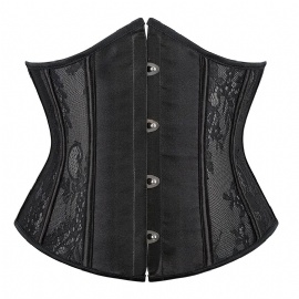 Black Lace Underbust Corsets Waist Cinchers Fajas