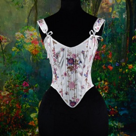 Floral Overbust Corset Tops for Women Steampunk Corsets and Bustiers