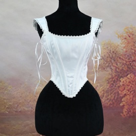 Sexy White Corset Bustier Tops Lace Up Corset Vest