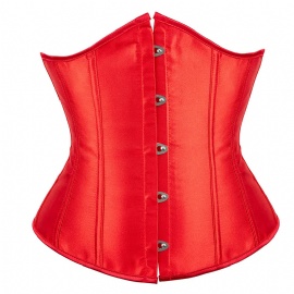 Fashion Womens Sexy Satin Vintage Underbust Waist Training Corset Bustier Plus Size