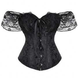 Women's Overbust Corsets and Bustiers with Lace Sleeve