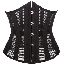 Mesh Double Steel Boned Underbust Corsets Waist Trainer Fajas