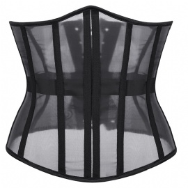 Sexy Women's Underbust Corsets Mesh See Through Waist Trainer