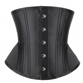 Women Heavy Spiral 24 Steel Boned Underbust Corset Satin Waist Trainer Cincher