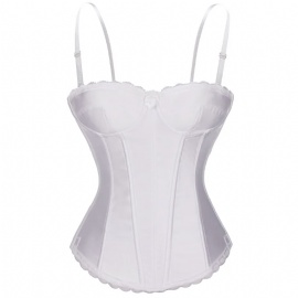 White Bridal Overbust Corsets and Bustiers Tops Corselet