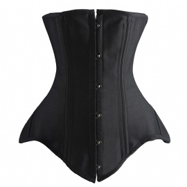 20 Spiral Steel Boned Underbust Corset Black Waist Trainer Long Torso